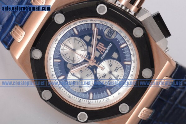 Audemars Piguet Royal Oak Offshore Rubens Barrichello Chrono Watch Rose Gold Replica 26078RO.OO.D018CR.01 (EF)